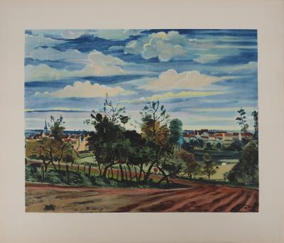 André DERAIN : Les champs du village, Lithographie signée 2