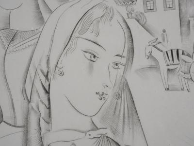 Mily POSSOZ : Deux jeunes paysannes - Gravure originale signée 2