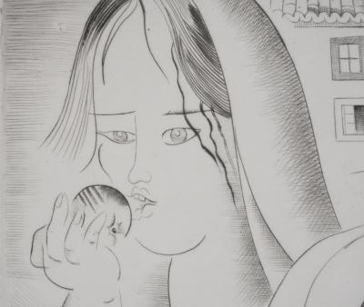 Mily POSSOZ : Deux jeunes paysannes - Gravure originale signée 2