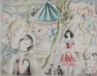 Mily POSSOZ : La fête foraine - Gravure originale signée 2