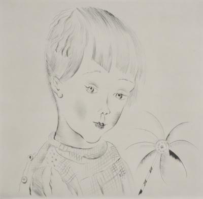 Mily POSSOZ : Le garçon au petit palmier - Gravure originale signée 2