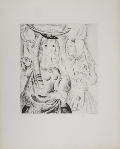 Mily POSSOZ : Les trois jeunes portugaises - Gravure originale signée 2