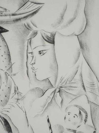 Mily POSSOZ : Les trois jeunes portugaises - Gravure originale signée 2