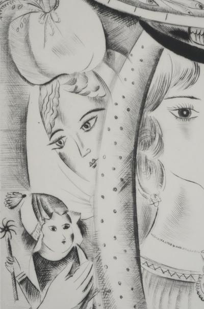 Mily POSSOZ : Les trois jeunes portugaises - Gravure originale signée 2