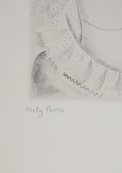 Mily POSSOZ : Profil de jeune-fille - Gravure Originale Signée 2