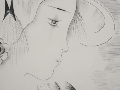 Mily POSSOZ : Profil de jeune-fille - Gravure Originale Signée 2