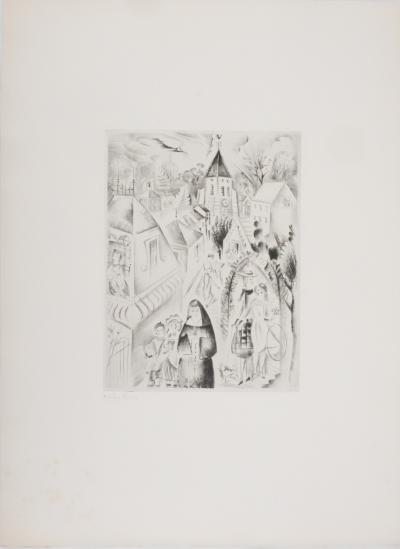 Mily POSSOZ : L'Eglise de Fontenay - Gravure originale signée 2