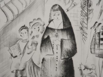 Mily POSSOZ : L'Eglise de Fontenay - Gravure originale signée 2