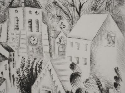 Mily POSSOZ : L'Eglise de Fontenay - Gravure originale signée 2