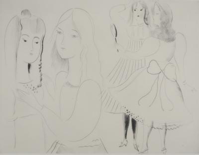 Mily POSSOZ : Etude avant le bal - Gravure originale signée 2