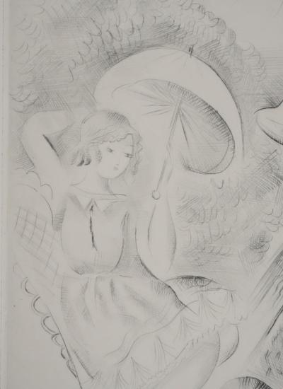 Mily POSSOZ : Famille avec un chat - Gravure originale signée 2