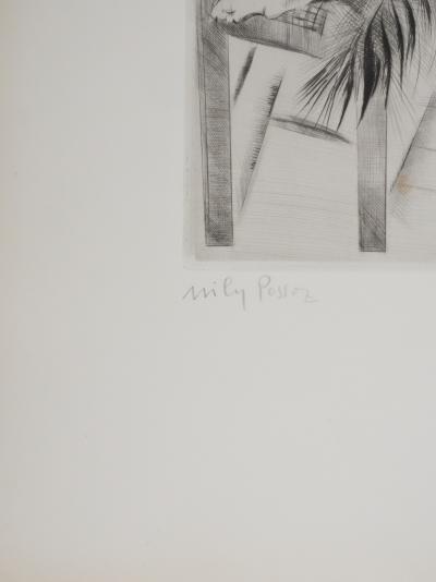 Mily POSSOZ: Sleeping Cat - Original signed engraving 2