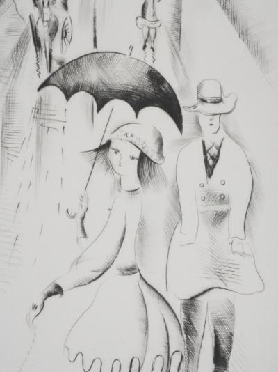 Mily POSSOZ : Sous la pluie - Gravure Originale Signée 2