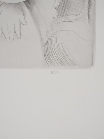 Mily POSSOZ : Fillette aux oiseaux  - Gravure originale signée 2