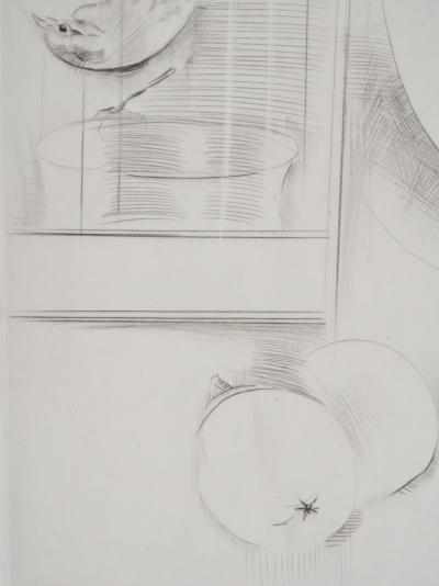 Mily POSSOZ : Fillette aux oiseaux  - Gravure originale signée 2