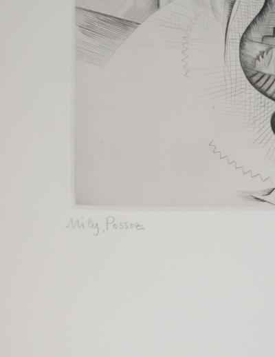Mily POSSOZ : Le bouquet - Gravure originale signée 2