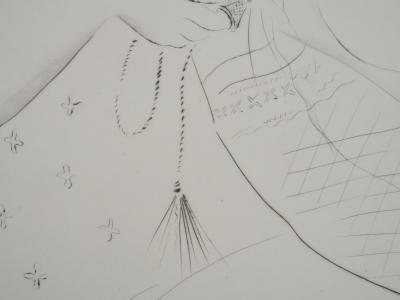 Mily POSSOZ : Fillette cousant - Gravure originale signée 2