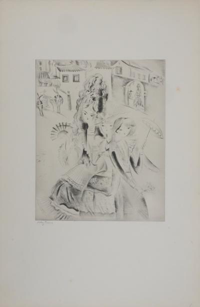 Mily POSSOZ : Trois galantes - Gravure Originale Signée 2