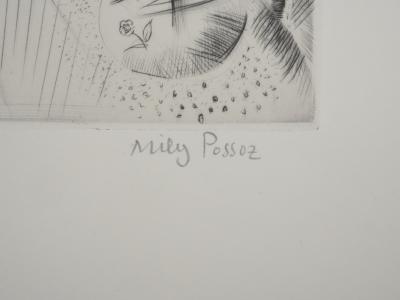 Mily POSSOZ : Jeunes filles aux provisions - Gravure originale signée 2
