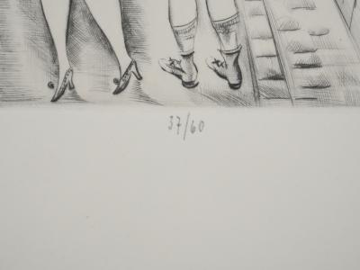 Mily POSSOZ : Jeunes filles aux provisions - Gravure originale signée 2