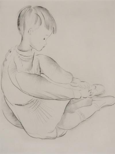 Mily POSSOZ : L'enfant à la sandale - Gravure Originale Signée 2