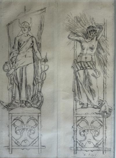 Félicien ROPS - Dessin original 2