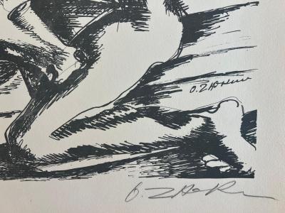 Ossip Zadkine (1888-1967) - The Labors of Hercules, The Mares of Diomedes - Original lithograph, signed 2