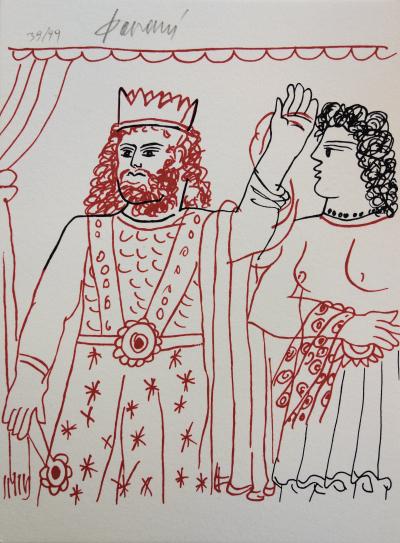 Alekos FASSIANOS : Roi et Andromaque, Lithographie originale signée