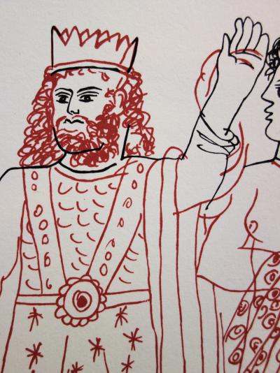 Alekos FASSIANOS : Roi et Andromaque, Lithographie originale signée 2
