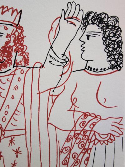 Alekos FASSIANOS : Roi et Andromaque, Lithographie originale signée 2