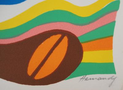 Mariano HERNANDEZ : Hommage à Miro, Lithographie originale signée 2