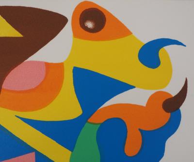 Mariano HERNANDEZ : Hommage à Miro, Lithographie originale signée 2