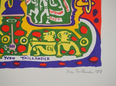 Yvon TAILLANDIER : Les quatre saisons 1988, Sérigraphie originale signée 2