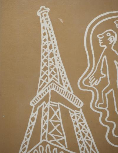 Yvon TAILLANDIER : Paris, La Tour Eiffel en doré, Sérigraphie originale 2