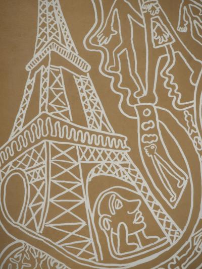 Yvon TAILLANDIER : Paris, La Tour Eiffel en doré, Sérigraphie originale 2
