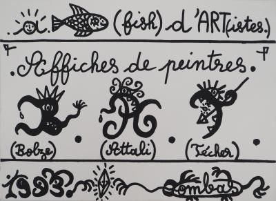Robert COMBAS : A-Fish d’ART(tiste), Sérigraphie originale signée