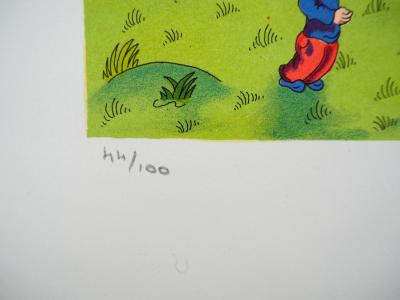 Bernard VERCRUYCE : La montgolfière, Lithographie originale signée 2
