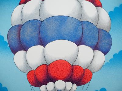 Bernard VERCRUYCE : La montgolfière, Lithographie originale signée 2