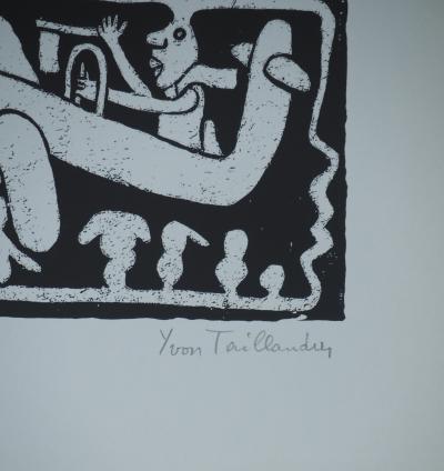 Yvon TAILLANDIER : Un monde en altitude en noir, Sérigraphie originale signée 2