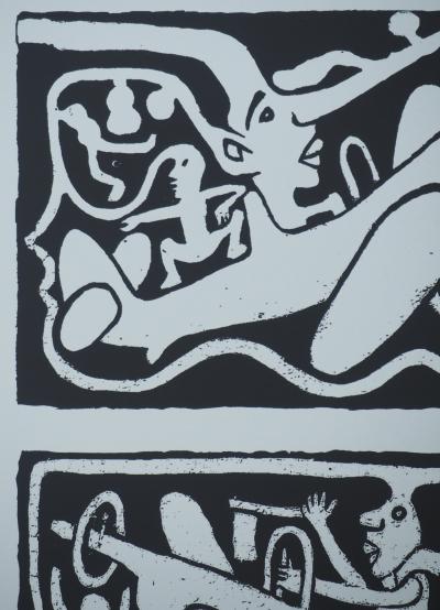Yvon TAILLANDIER : Un monde en altitude en noir, Sérigraphie originale signée 2