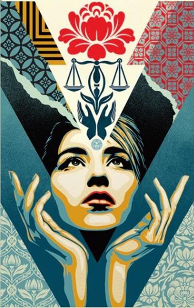 Shepard Fairey (OBEY) - Uplift Justice -  Lithographie Offset signée