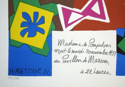 Henri MATISSE (after) - Madame de Pompadour, 1978 - Limited edition serigraphy signed and numbered 2