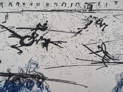 Salvador Dali : Les cavaliers bleus, Gravure originale signée 2