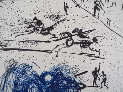 Salvador Dali : Les cavaliers bleus, Gravure originale signée 2