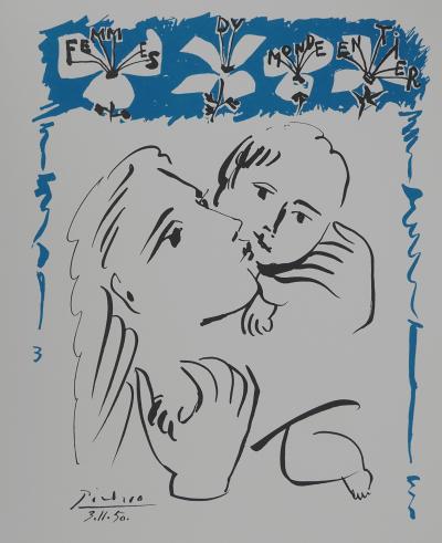 Pablo PICASSO : Amour maternel, Lithographie signée 2