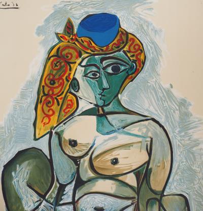 Pablo PICASSO - Femme au bonnet turc, 1974 - Lithographie signée dans la planche 2
