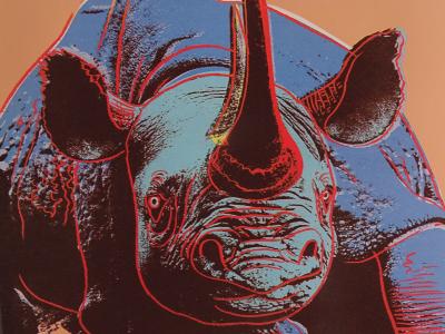 Andy Warhol - Rhino, extrait de la série Espèces menacées - 1987, sérigraphie