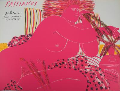 Alekos FASSIANOS : Nu rose aux épis de blés - Affiche en lithographie originale signée 2