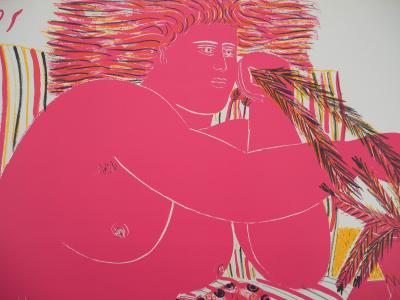 Alekos FASSIANOS : Nu rose aux épis de blés - Affiche en lithographie originale signée 2