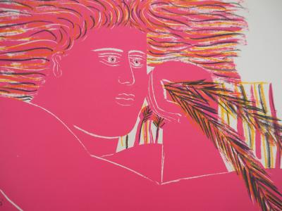 Alekos FASSIANOS : Nu rose aux épis de blés - Affiche en lithographie originale signée 2